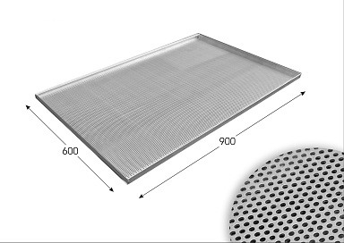 Лист подовый плоский алюминиевый перфорированный 900×600×20 - фото №1 - lg